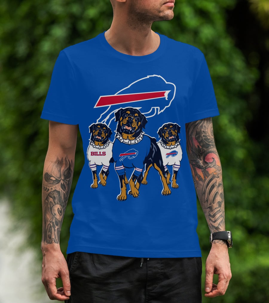 Buffalo Bills Rottweiler Trio Blue Spirit T-Shirt
