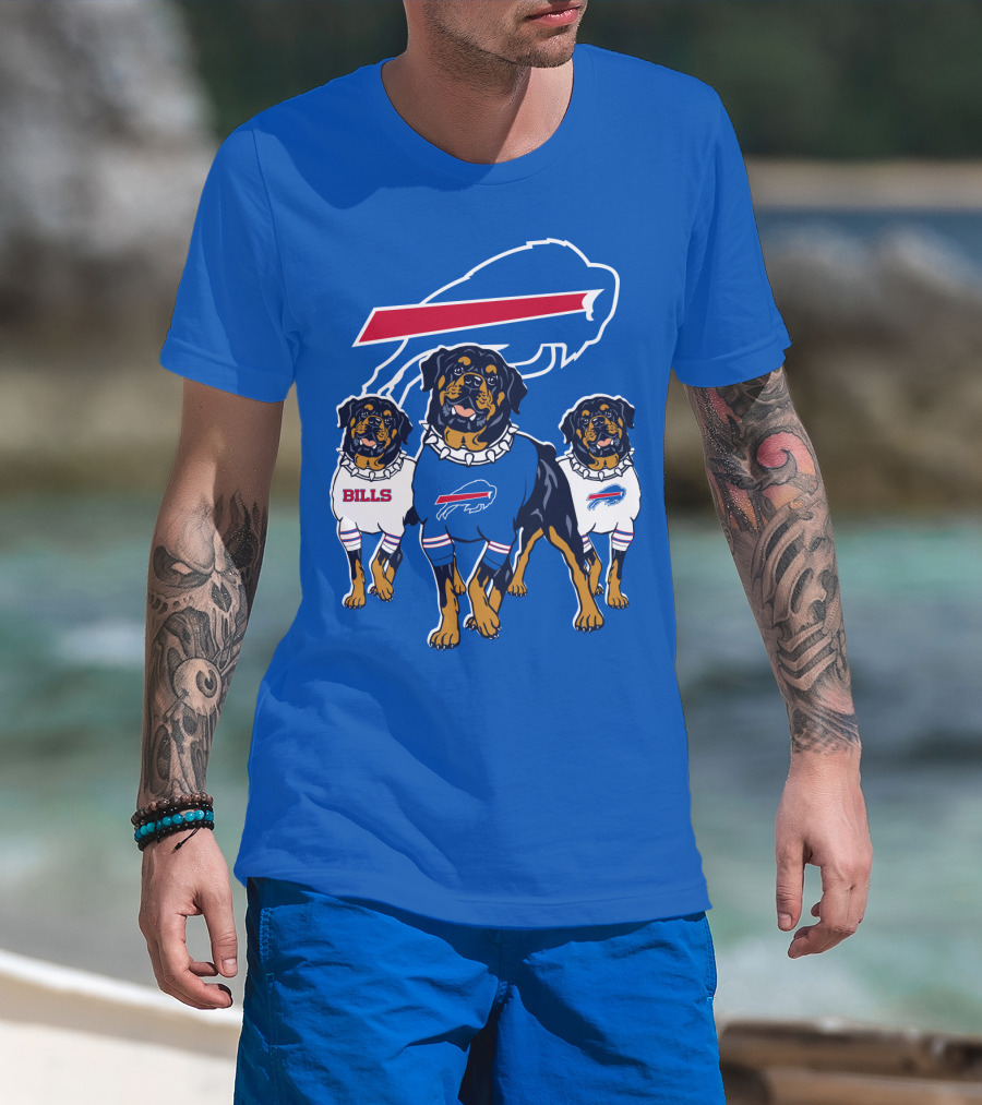Buffalo Bills Rottweiler Trio Blue Spirit T-Shirt