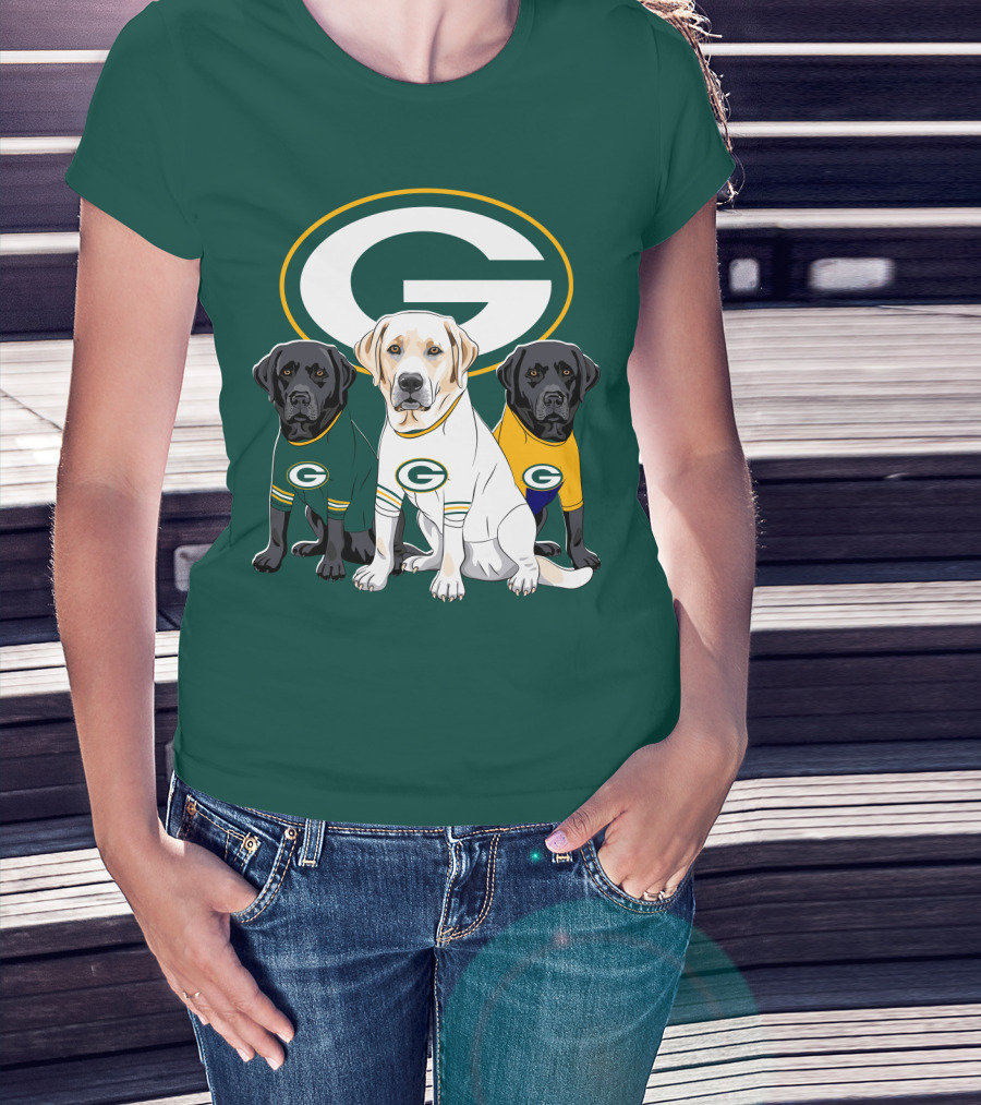 Green Bay Packers Labrador Retriever Trio T-Shirt