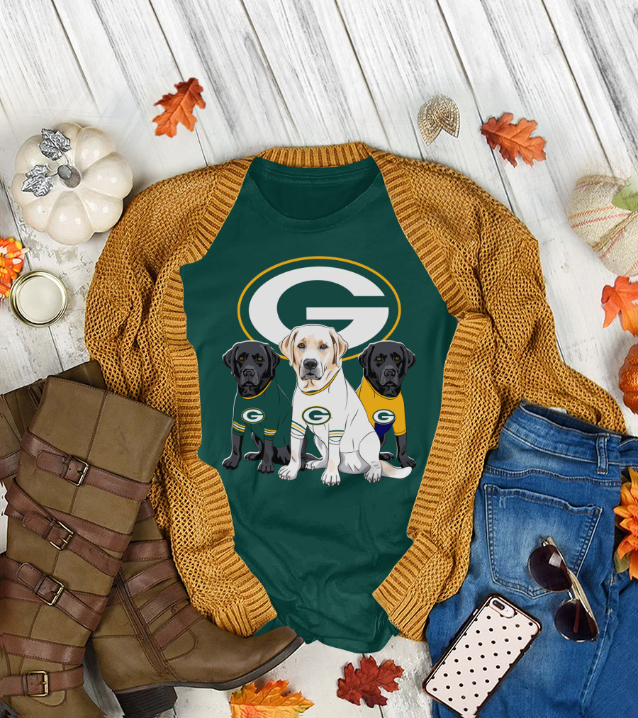 Green Bay Packers Labrador Retriever Trio T-Shirt