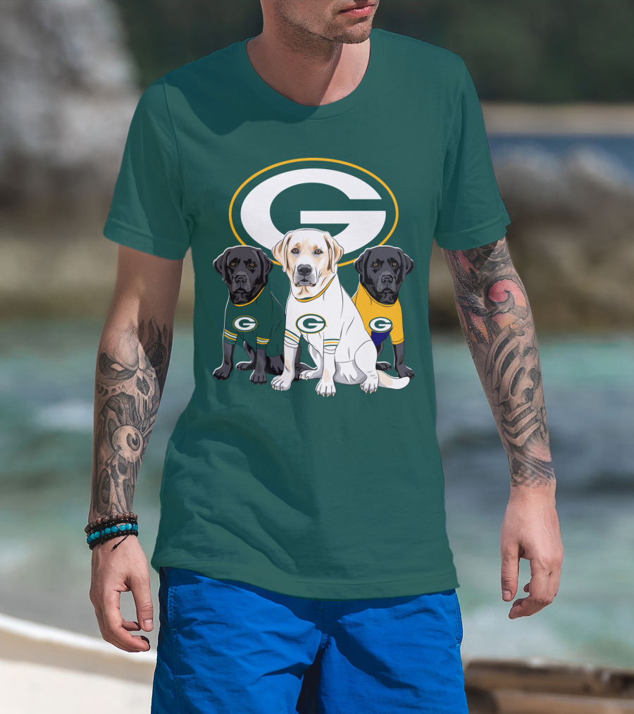 Green Bay Packers Labrador Retriever Trio T-Shirt
