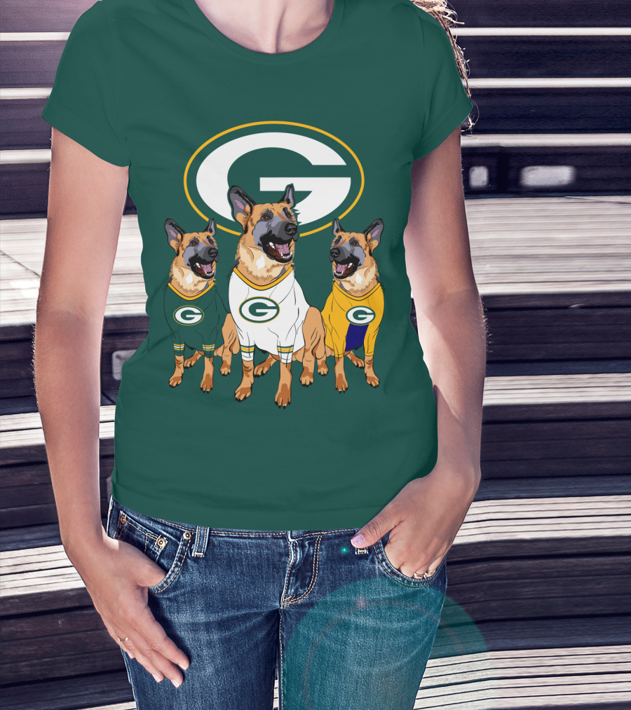 Green Bay Packers German Shepherd Trio T-Shirt