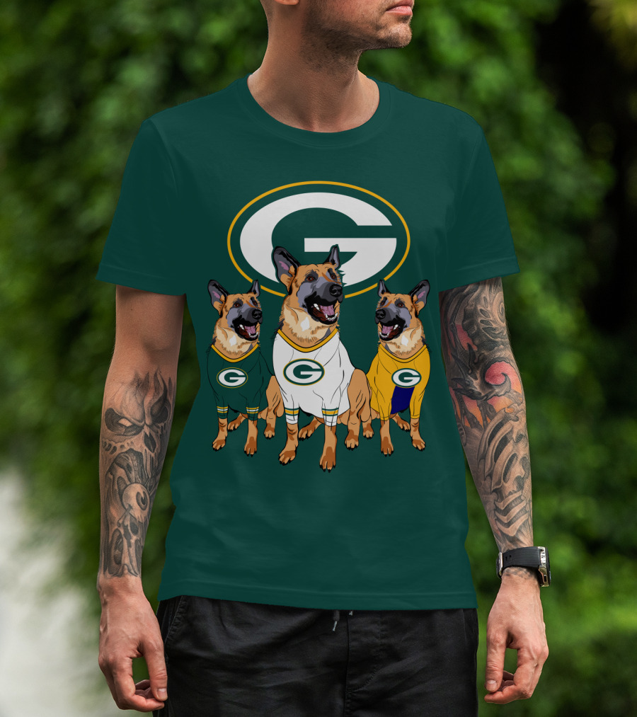 Green Bay Packers German Shepherd Trio T-Shirt