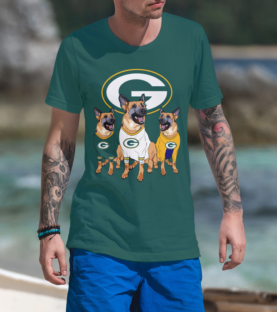 Green Bay Packers German Shepherd Trio T-Shirt