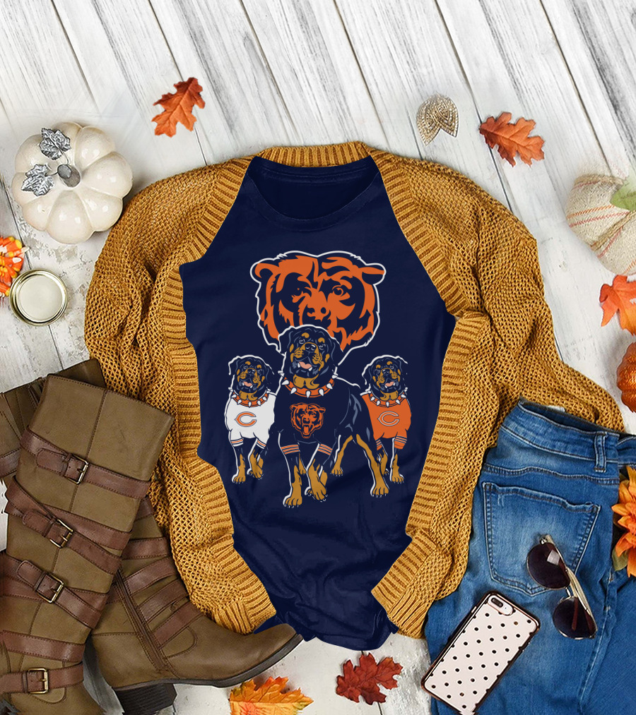 Chicago Bears Rottweiler dog T-Shirt