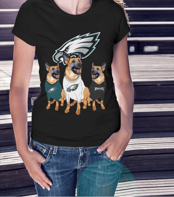 Philadelphia Eagles German Shepherd Trio T-Shirt