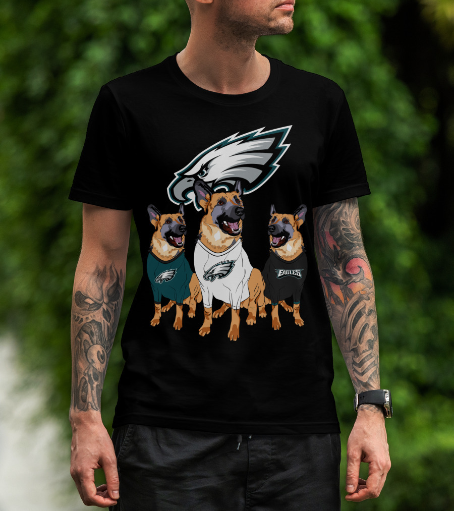 Philadelphia Eagles German Shepherd Trio T-Shirt