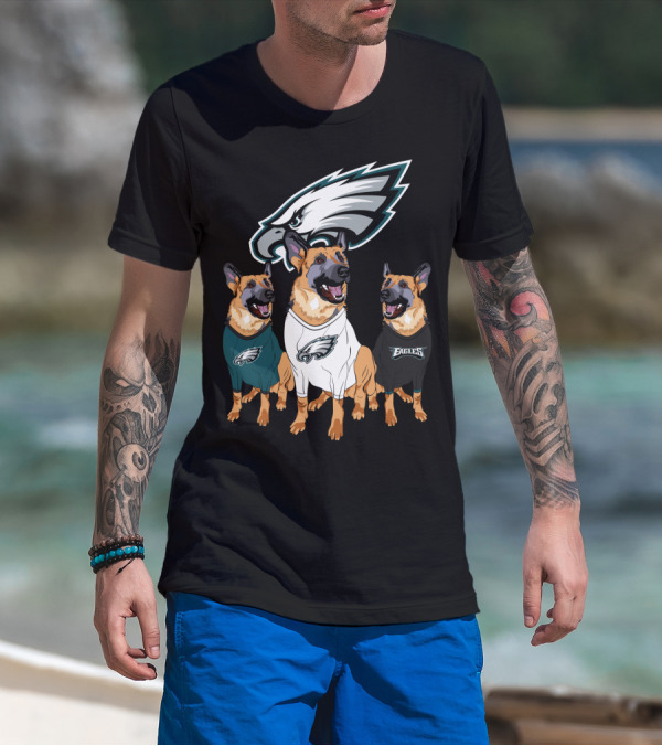 Philadelphia Eagles German Shepherd Trio T-Shirt