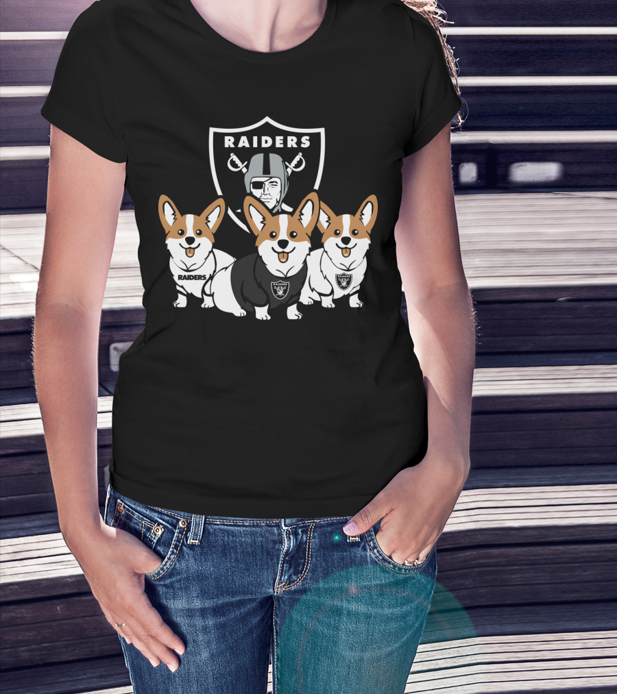 Las Vegas Raiders Corgi Dog T-Shirt