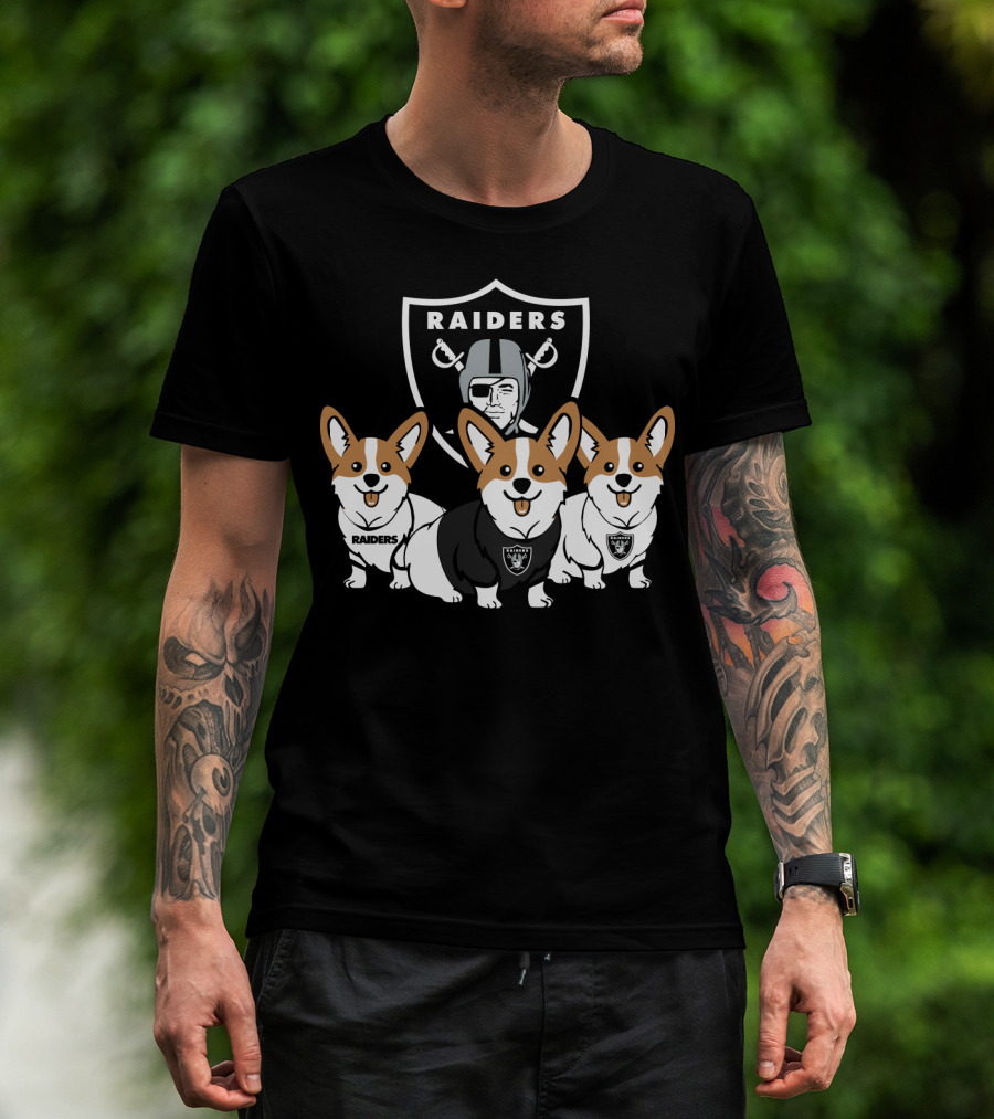 Las Vegas Raiders Corgi Dog T-Shirt