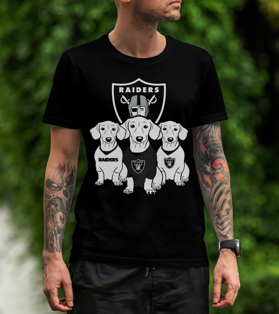 Las Vegas Raiders Dachshund Dog Trio T-Shirt