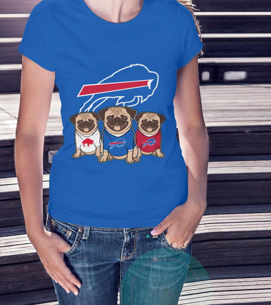 Buffalo Bills Pug Trio T-Shirt