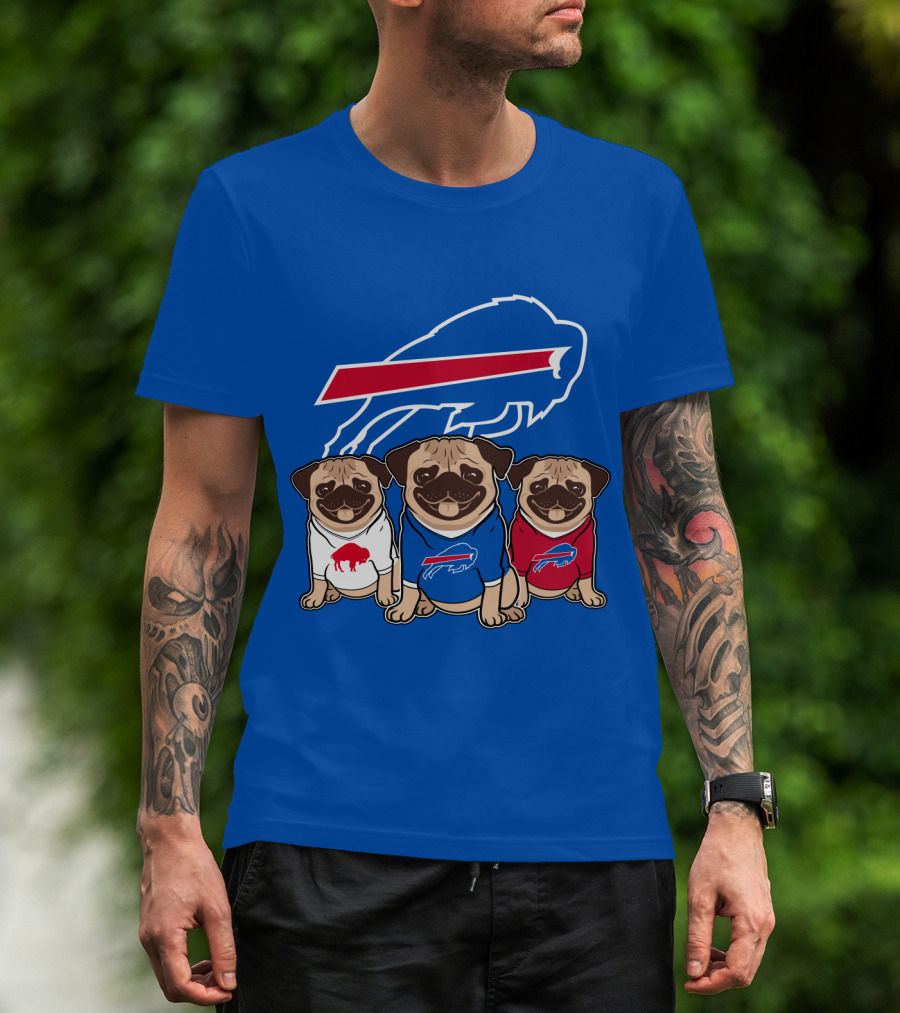 Buffalo Bills Pug Trio T-Shirt