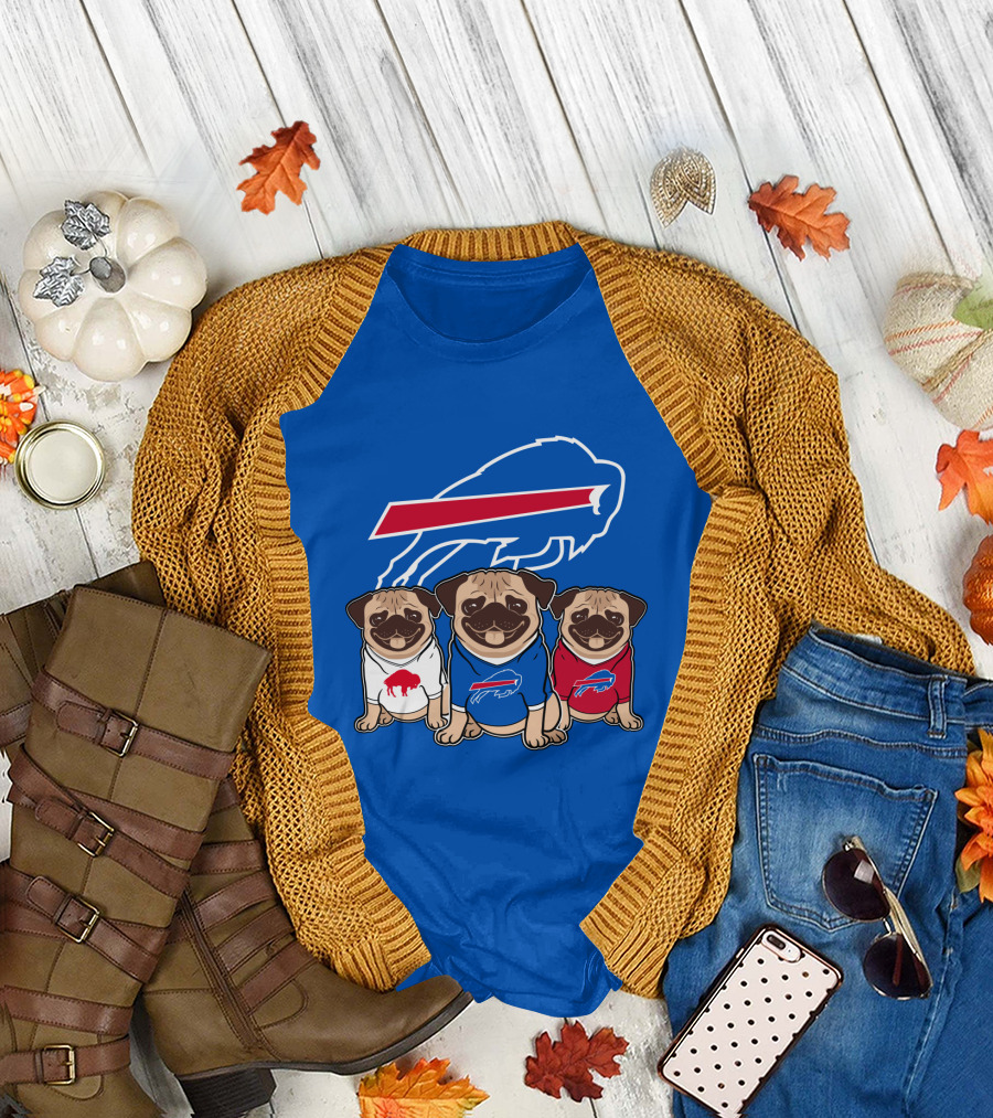 Buffalo Bills Pug Trio T-Shirt