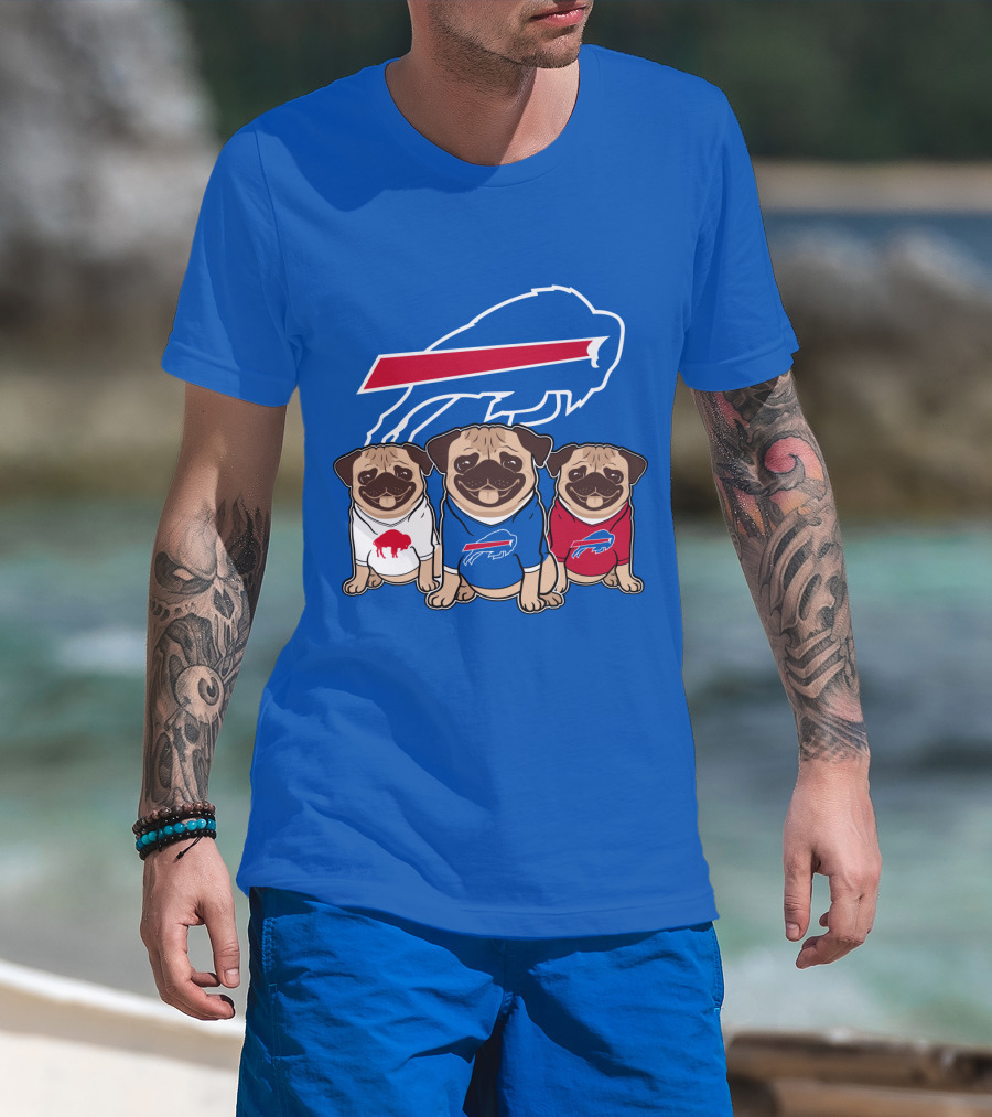 Buffalo Bills Pug Trio T-Shirt