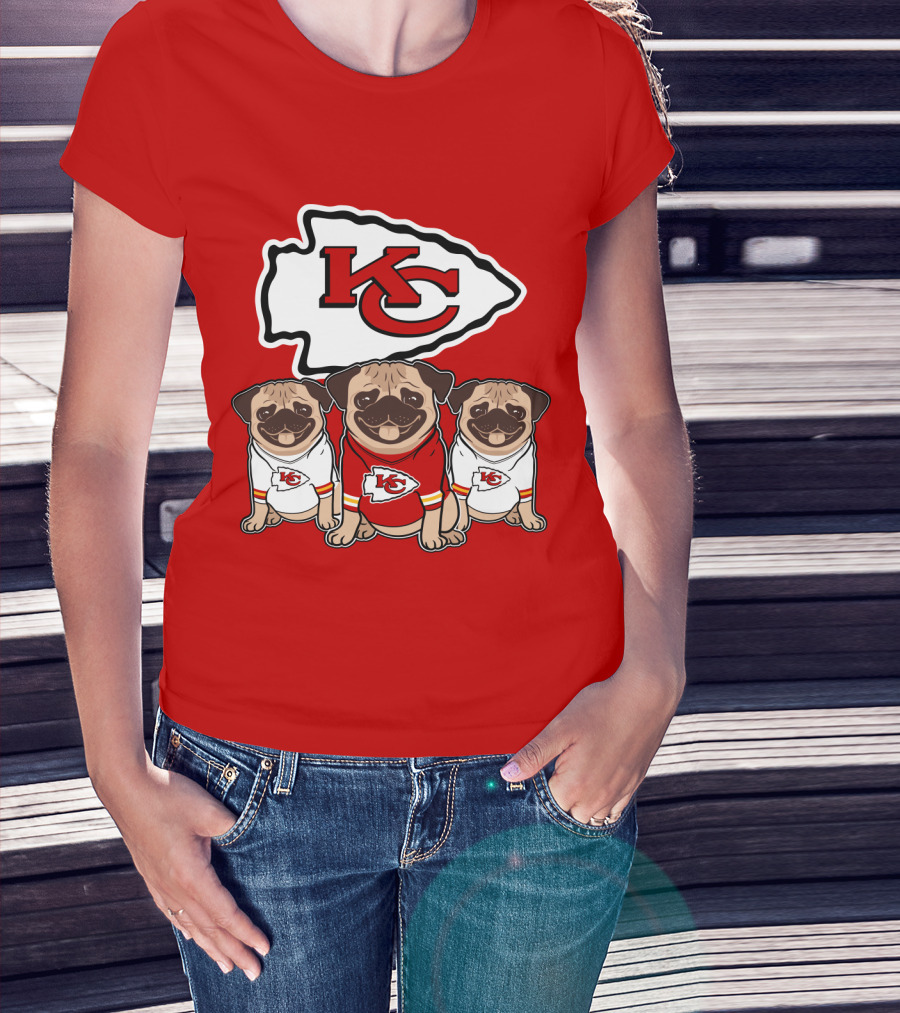 Kansas City Chiefs Pug Lovers Football Team T-Shirt