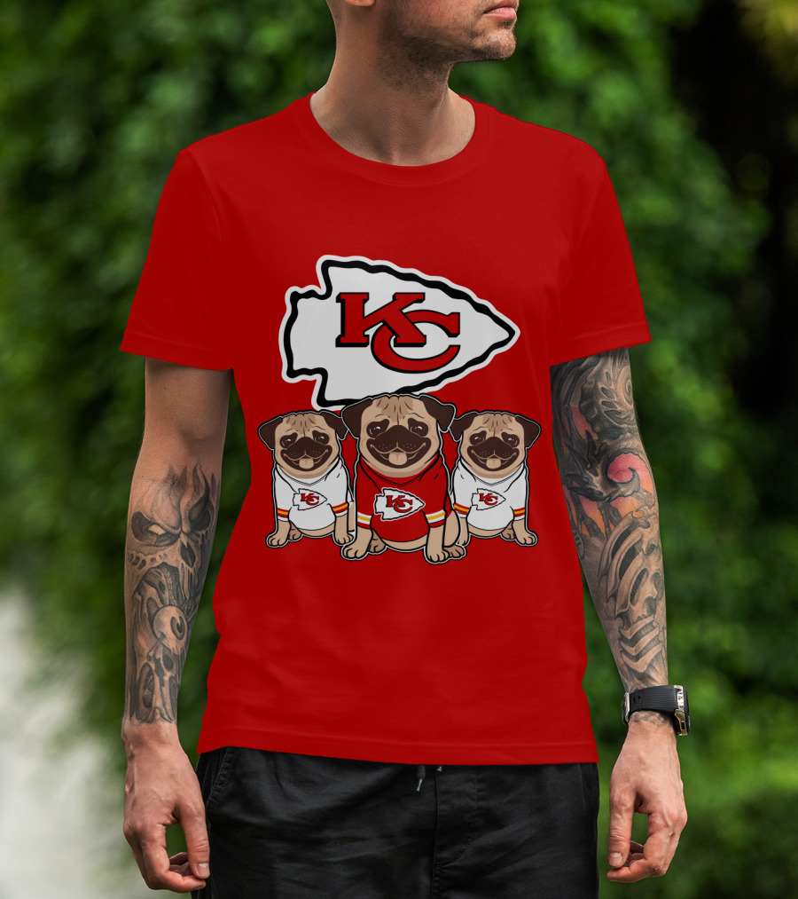Kansas City Chiefs Pug Lovers Football Team T-Shirt