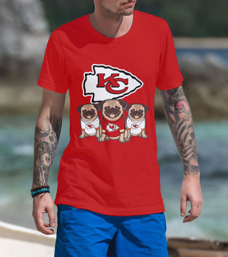 Kansas City Chiefs Pug Lovers Football Team T-Shirt