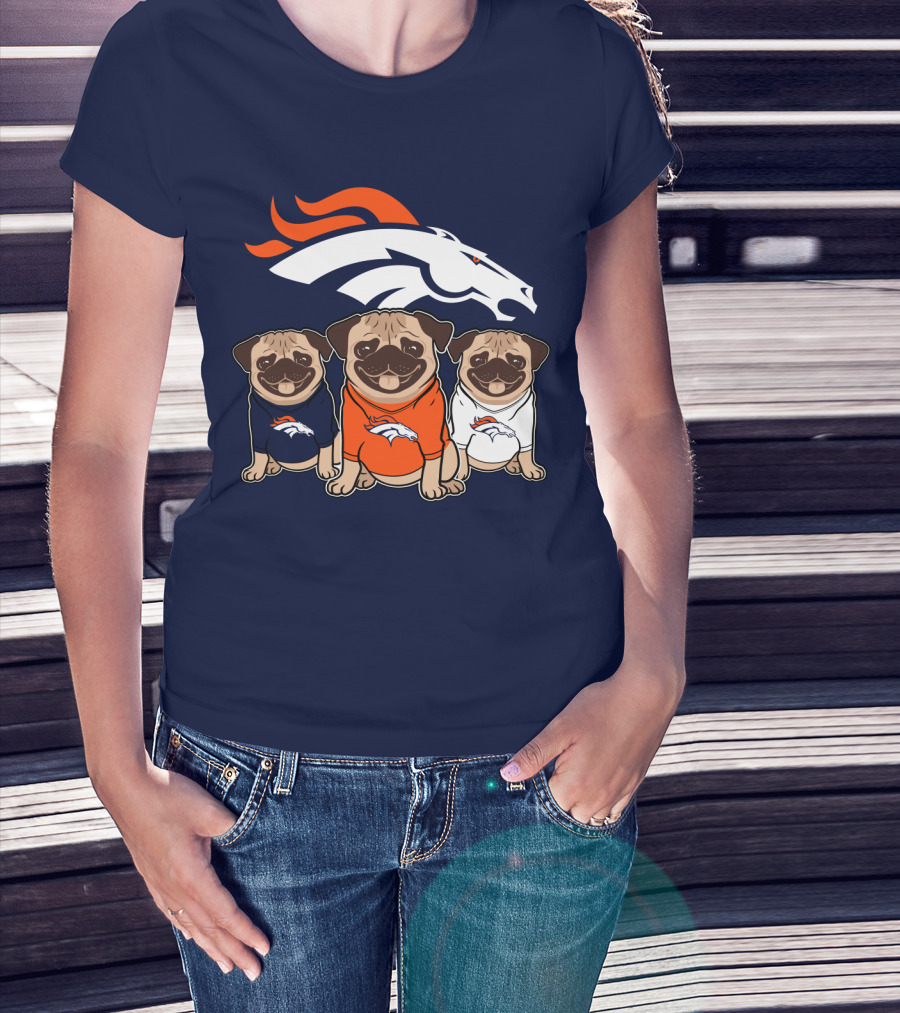 Pug Broncos Trio T-Shirt