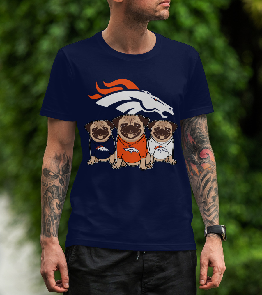 Pug Broncos Trio T-Shirt