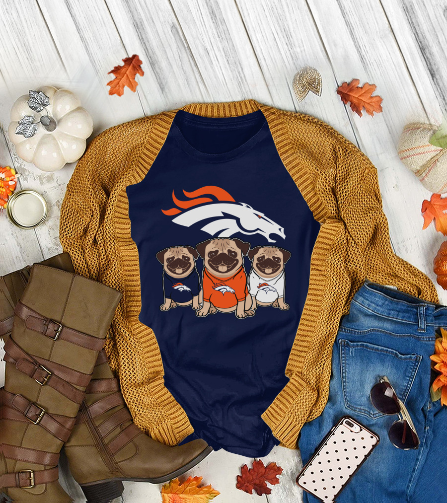 Pug Broncos Trio T-Shirt