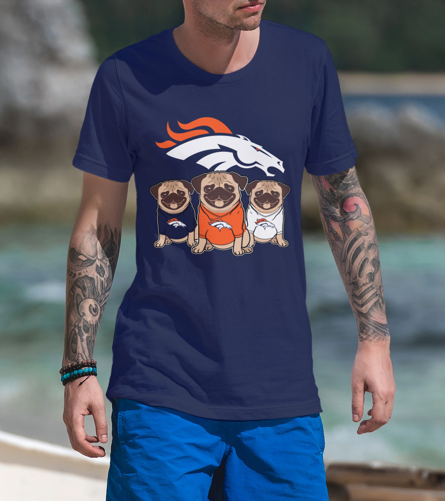 Pug Broncos Trio T-Shirt