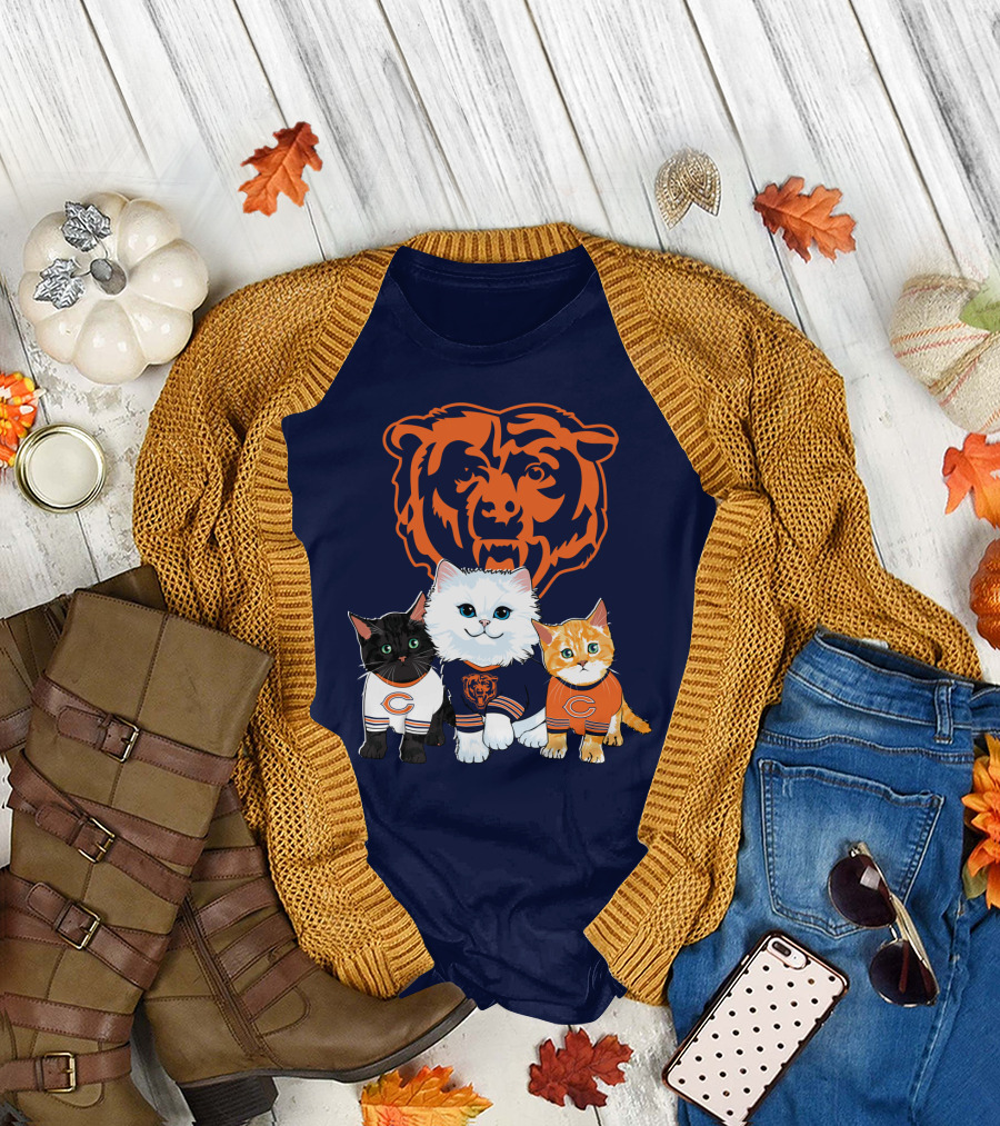 Chicago Bears Cat Trio T-Shirt