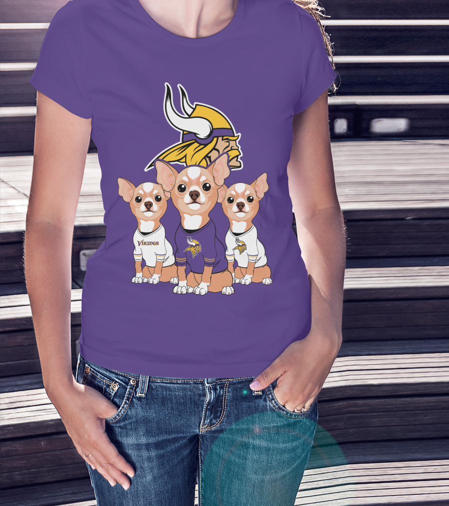 Minnesota Vikings Chihuahua Trio T-Shirt