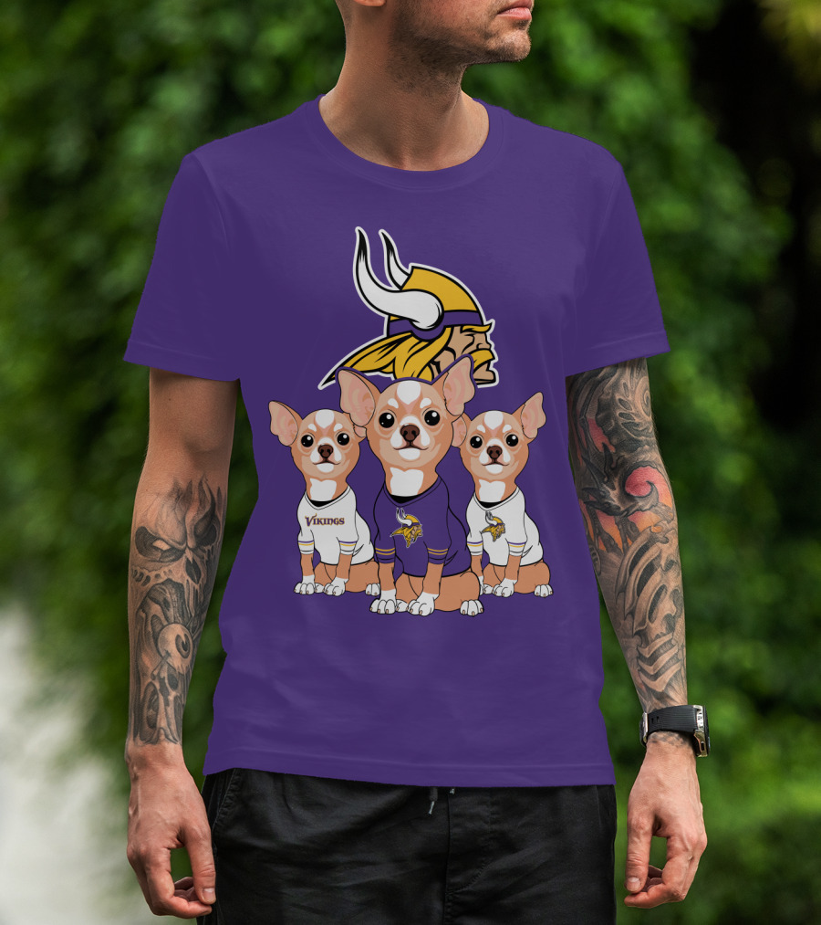 Minnesota Vikings Chihuahua Trio T-Shirt