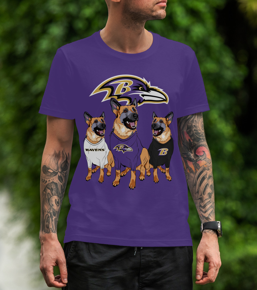 Ravens German Shepherd Trio T-Shirt