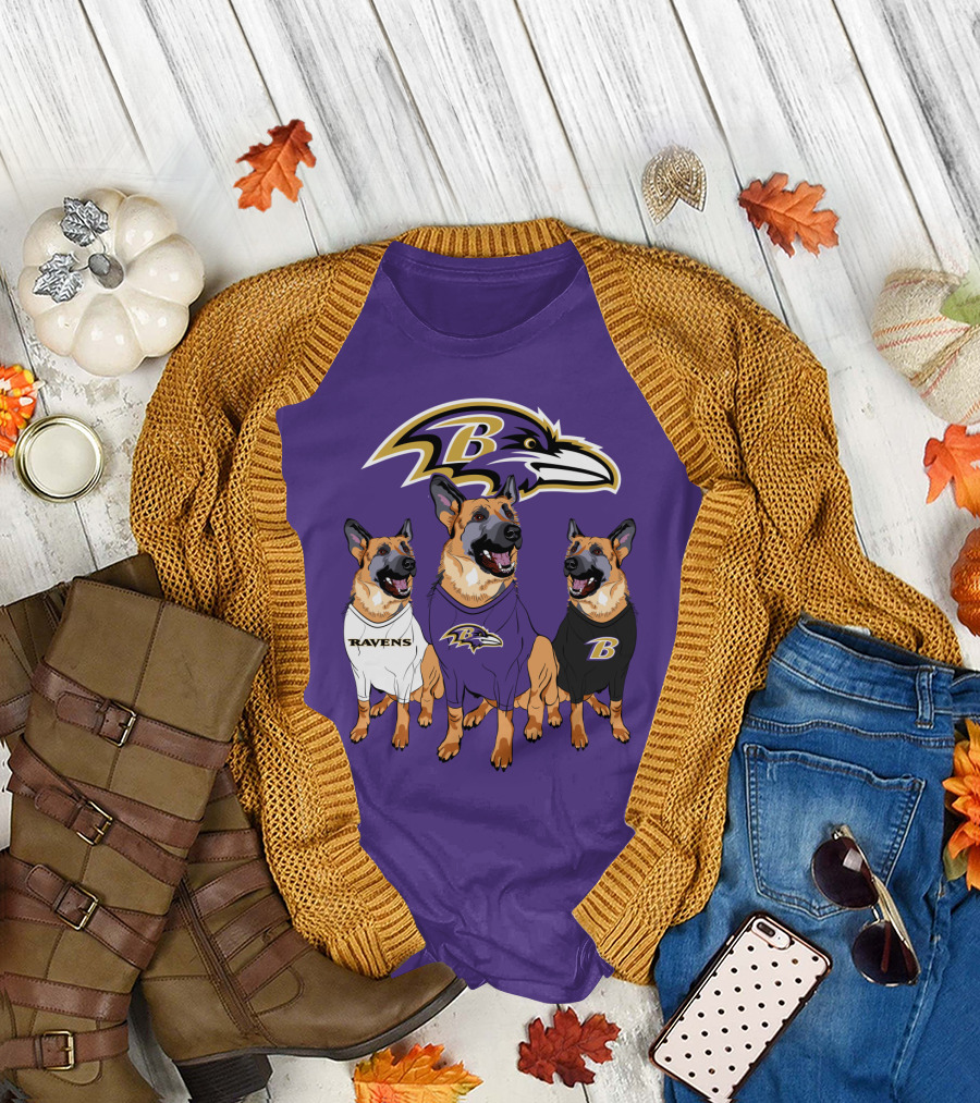 Ravens German Shepherd Trio T-Shirt