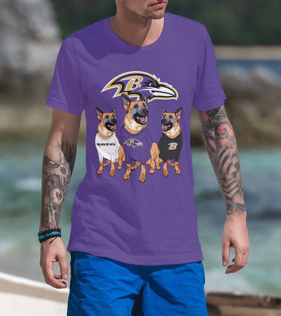 Ravens German Shepherd Trio T-Shirt
