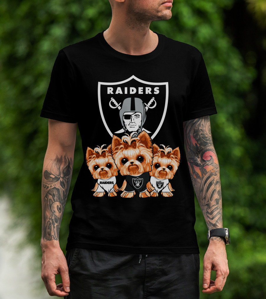 Yorkshire Terrier Dogs Las Vegas Raiders NFL Football Fa T-Shirt