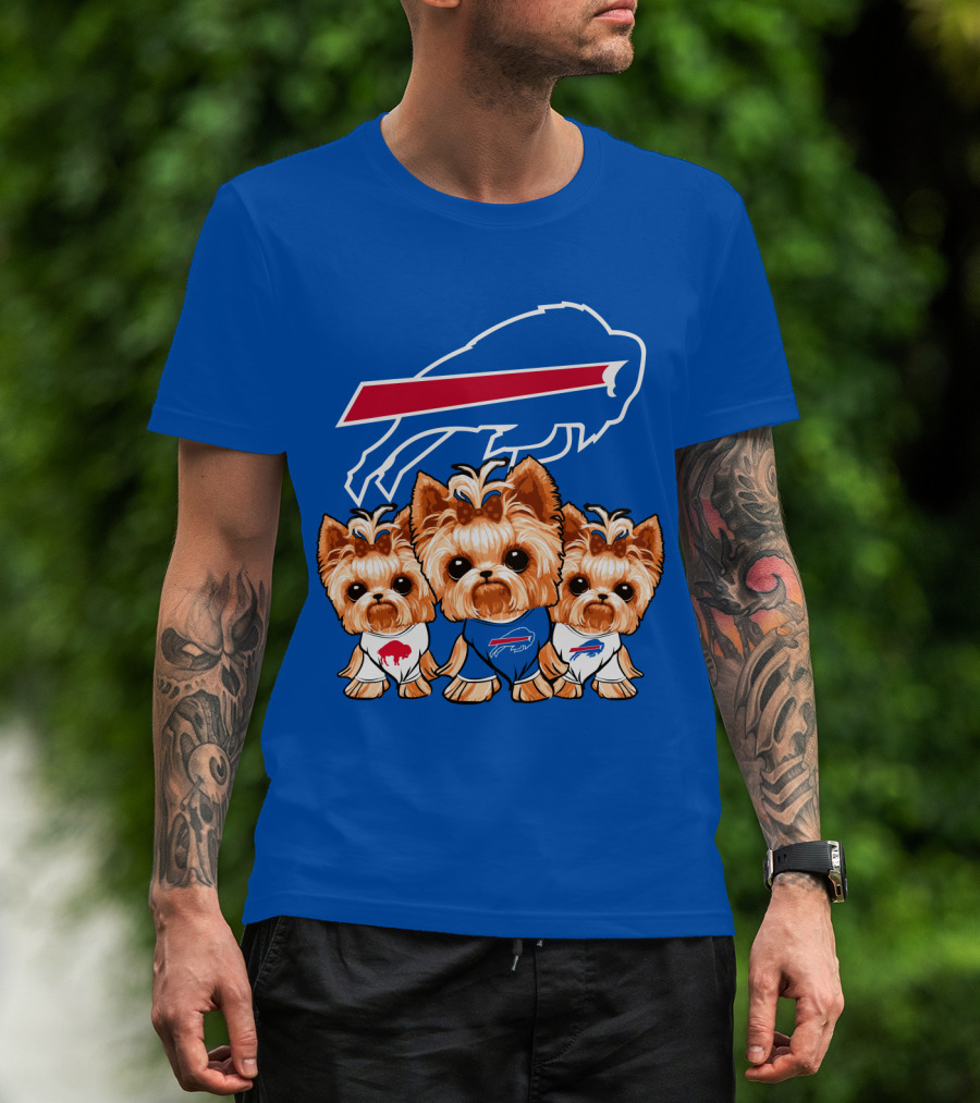 Buffalo Bills Yorkshire Terrier With Team T-Shirt