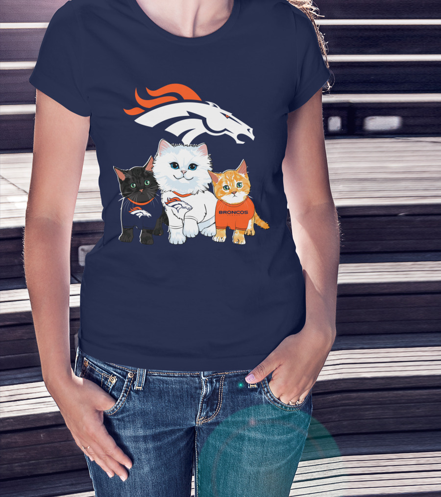 Denver Broncos Cat Trio T-Shirt
