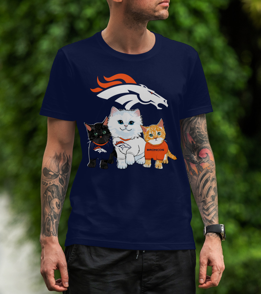 Denver Broncos Cat Trio T-Shirt