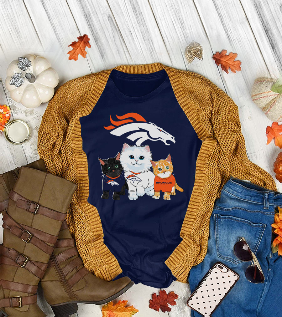 Denver Broncos Cat Trio T-Shirt
