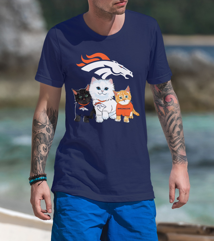 Denver Broncos Cat Trio T-Shirt