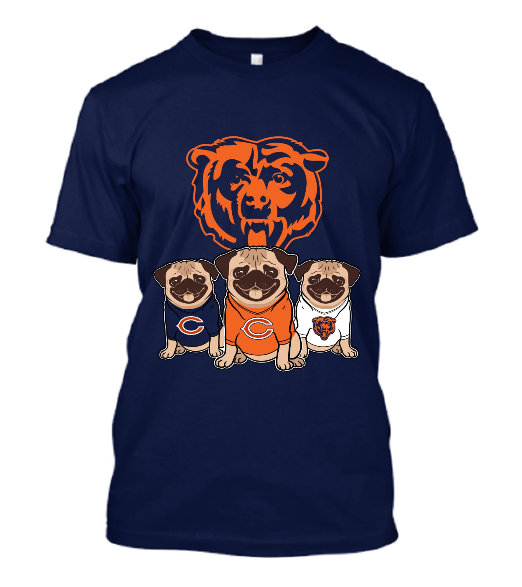 Chicago Bears Pugs T-Shirt