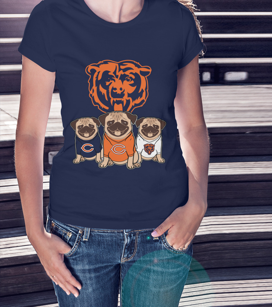 Chicago Bears Pugs T-Shirt