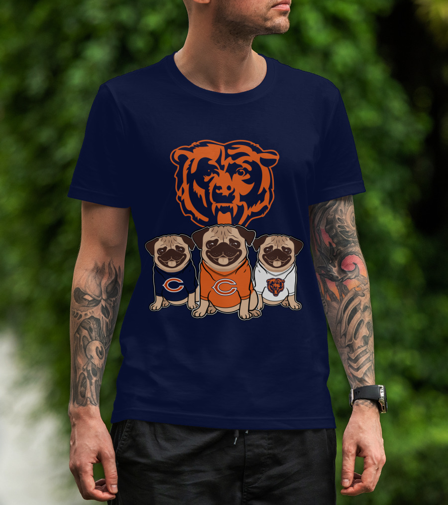 Chicago Bears Pugs T-Shirt