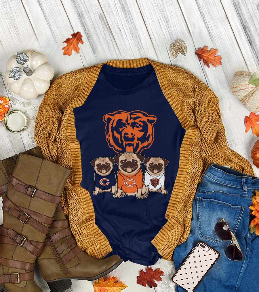 Chicago Bears Pugs T-Shirt
