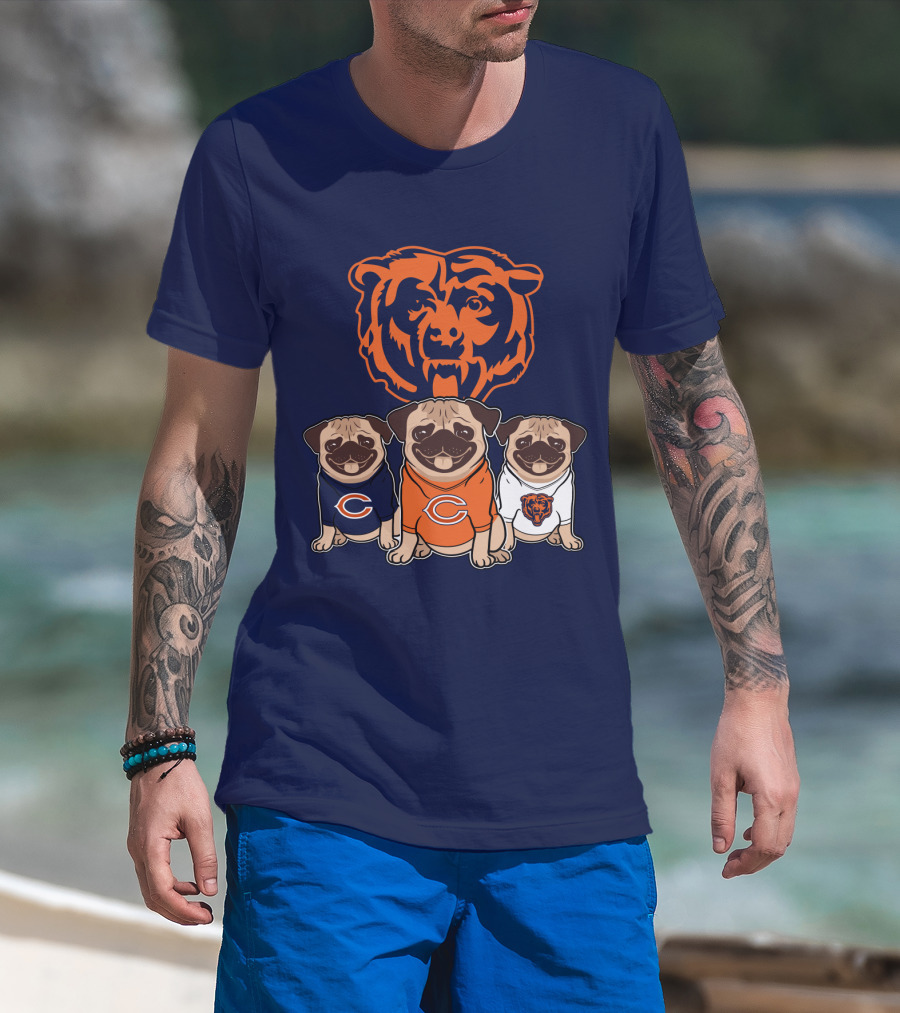 Chicago Bears Pugs T-Shirt
