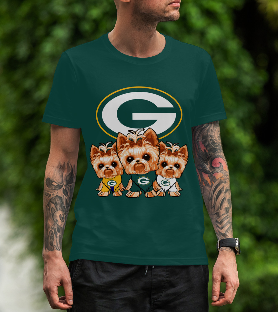 Green Bay Packers Yorkie Trio T-Shirt
