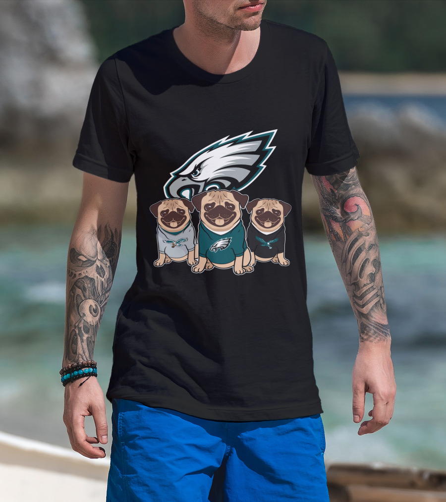 Philadelphia Eagles Pugs T-Shirt