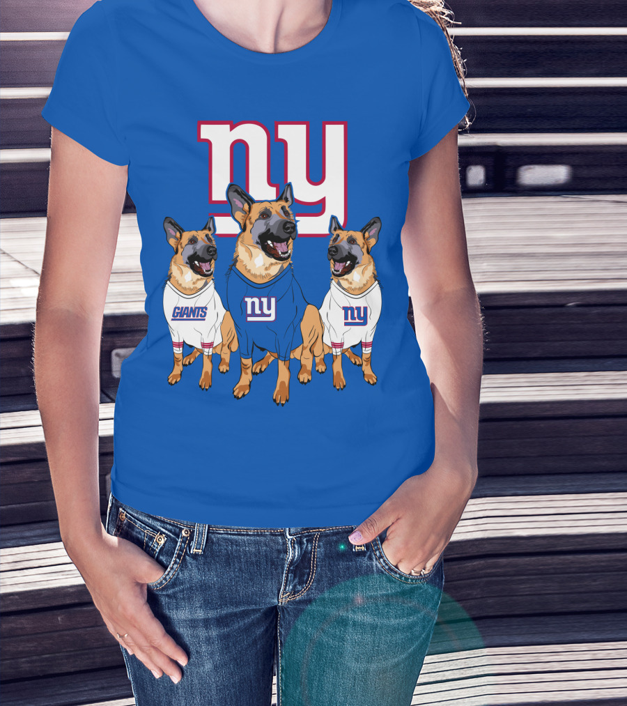 New York Giants German Shepherd Trio T-Shirt