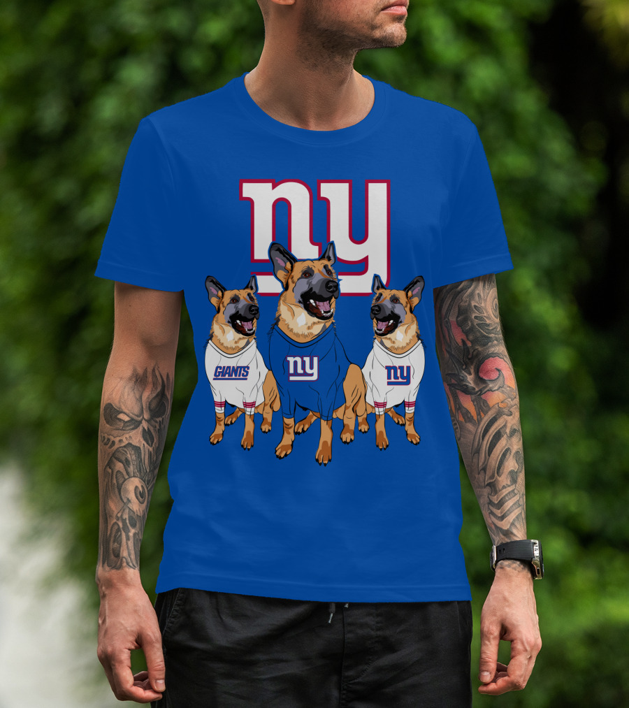 New York Giants German Shepherd Trio T-Shirt