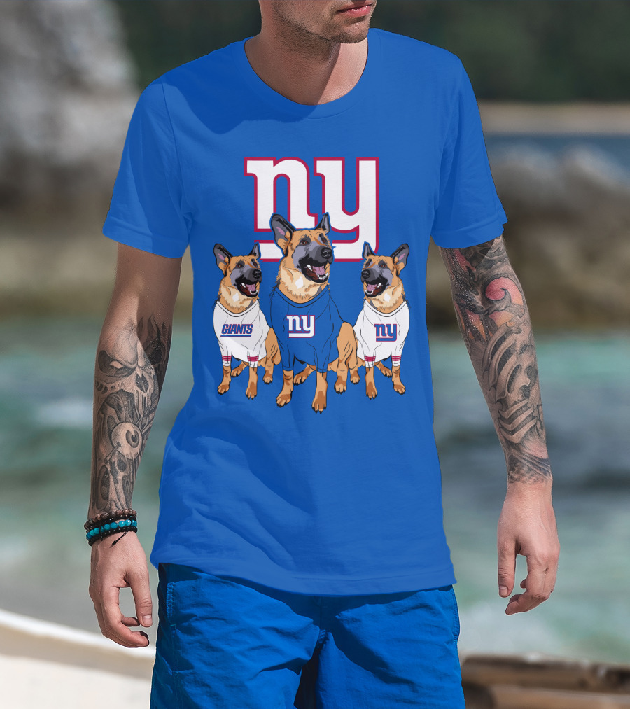 New York Giants German Shepherd Trio T-Shirt