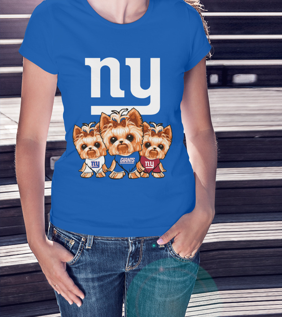New York Giants Yorkshire Terrier T-Shirt