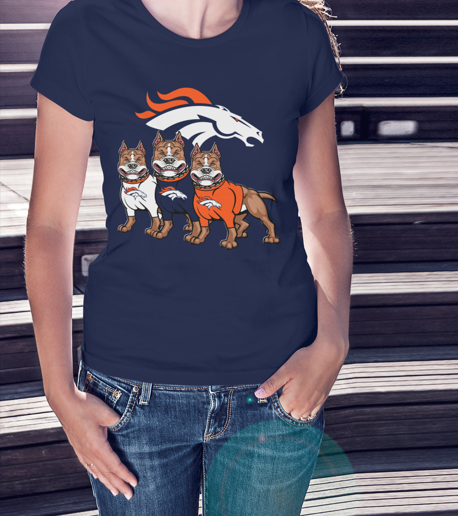 Denver Broncos With Pitbull T-Shirt